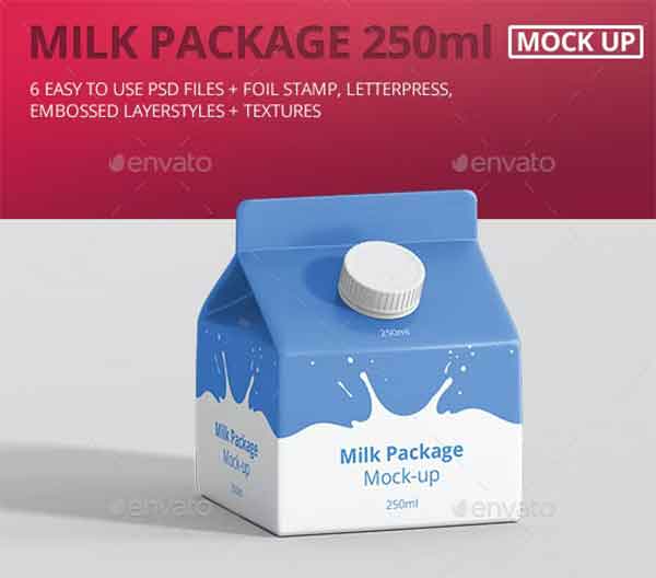 Small Juice and Milk Box Mockup